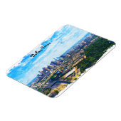 Farbenfrohe Dallas Texas Panorama Stadtsicht Magnet (Linke Seite)