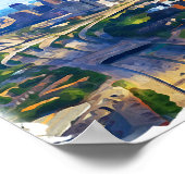 Farbenfrohe Dallas Texas Panorama Stadtsicht Poster (Ecke)