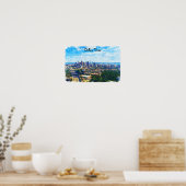 Farbenfrohe Dallas Texas Panorama Stadtsicht Poster (Küche)