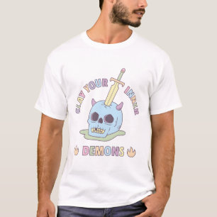 Farbenfrohe Dämonen - Schädel und Schwert T-Shirt