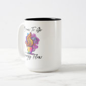 Farbenfrohe Dampfbräune für den Energiefluss Zweifarbige Tasse (Vorderseite Links)