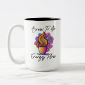 Farbenfrohe Dampfbräune für den Energiefluss Zweifarbige Tasse (Links)