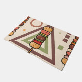 Farbenfrohe Dango-Spieße geometrisches Muster Fußmatte (Schrägansicht)