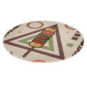 Farbenfrohe Dango-Spieße geometrisches Muster Schneidebrett (Ecke)