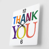 Farbenfrohe DANK Quadratische Wanduhr (Winkel)