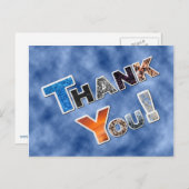 Farbenfrohe Dankeschön auf Postkarte (Vorne/Hinten)