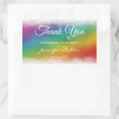 Farbenfrohe Dankeschön Handschrift Text Template Rechteckiger Aufkleber (Tasche)