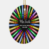 Farbenfrohe Dankeschön Lehrer großen Herzenswunsch Keramik Ornament (Rechts)