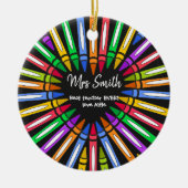 Farbenfrohe Dankeschön Lehrer großen Herzenswunsch Keramik Ornament (Vorne)