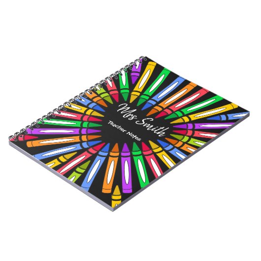 Farbenfrohe Dankeschön Lehrer großen Herzenswunsch Notizblock (Linke Seite)