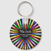 Farbenfrohe Dankeschön Lehrer großen Herzenswunsch Schlüsselanhänger (Vorderseite)