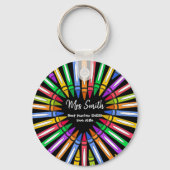 Farbenfrohe Dankeschön Lehrer großen Herzenswunsch Schlüsselanhänger (Rückseite)