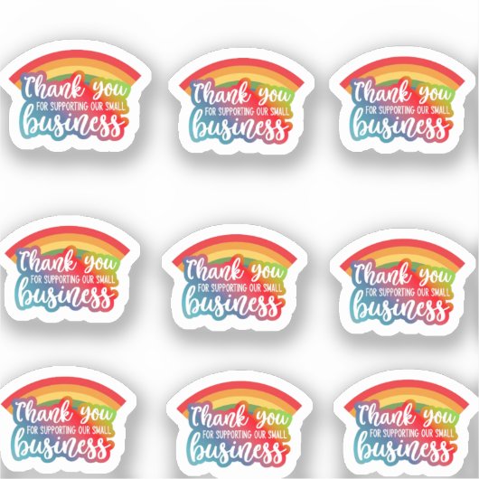 "Farbenfrohe Dankeschön Stickers Aufkleber (Vorderseite)