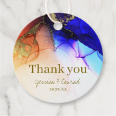 Farbenfrohe Dankeschön und Hochzeit von Nachrichte Geschenkanhänger (Vorderseite)