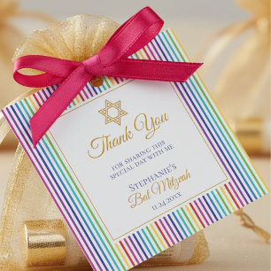 Farbenfrohe Davidstern-Dankeschön-Anhänger Geschenkanhänger