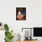 Farbenfrohe Deko Paris Reiseplakat 16 x 20 (Heimbüro)