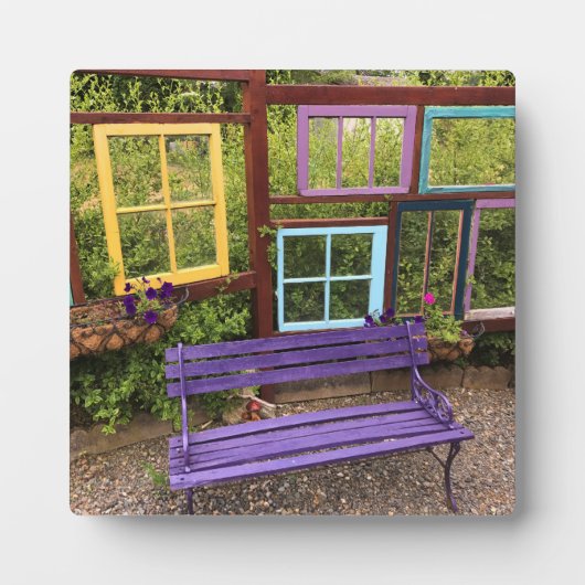 Farbenfrohe Dekoration aus Windows & Bench Garden Fotoplatte (Vorderseite)