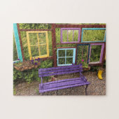 Farbenfrohe Dekoration aus Windows & Bench Garden Puzzle (Horizontal)