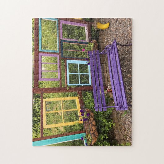 Farbenfrohe Dekoration aus Windows & Bench Garden Puzzle (Vertikal)