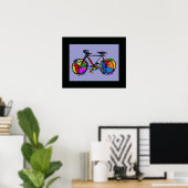 farbenfrohe Dekoration der Fahrradkunst (Heimbüro)