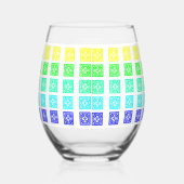 Farbenfrohe Dekoration Weinglas Ohne Stiel (Rückseite)