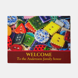 Farbenfrohe Dekorationstasten Fußmatte