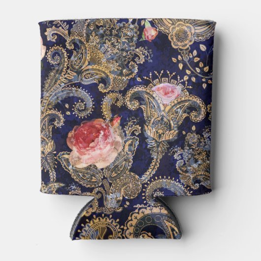 Farbenfrohe dekorative Blume Batik Dosenkühler (Vorderseite)