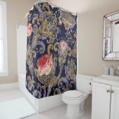 Farbenfrohe dekorative Blume Batik Duschvorhang (Beispiel)