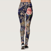 Farbenfrohe dekorative Blume Batik Leggings (Rückseite)