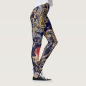 Farbenfrohe dekorative Blume Batik Leggings (Rechts)