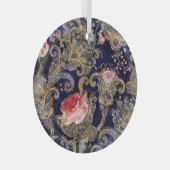 Farbenfrohe dekorative Blume Batik Ornament Aus Glas (Vorderseite Rechts)