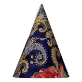 Farbenfrohe dekorative Blume Batik Partyhütchen (Links)