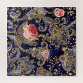 Farbenfrohe dekorative Blume Batik Puzzle (Horizontal)
