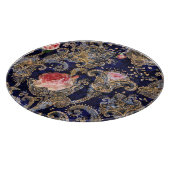 Farbenfrohe dekorative Blume Batik Schneidebrett (Ecke)