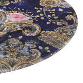 Farbenfrohe dekorative Blume Batik Schneidebrett (Ecke)