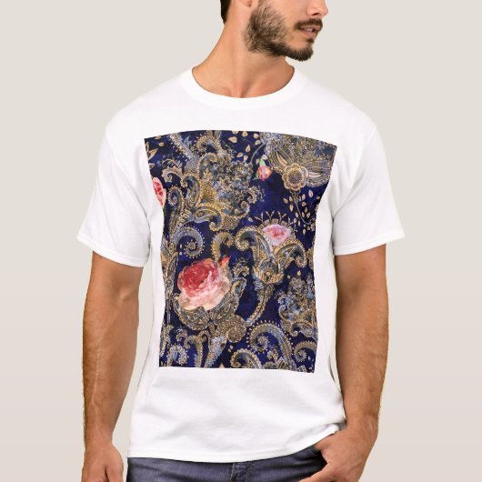 Farbenfrohe dekorative Blume Batik T-Shirt (Vorderseite)