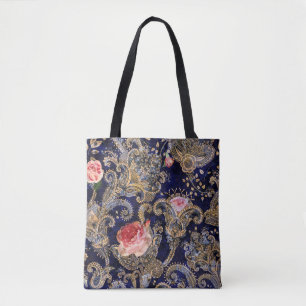 Farbenfrohe dekorative Blume Batik Tasche