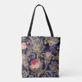 Farbenfrohe dekorative Blume Batik Tasche (Rückseite)