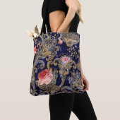 Farbenfrohe dekorative Blume Batik Tasche (Von Nahem)