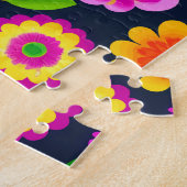 Farbenfrohe dekorative Blume mit Blumenmuster Puzzle (Seite)