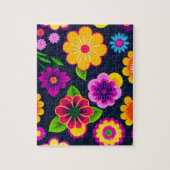 Farbenfrohe dekorative Blume mit Blumenmuster Puzzle (Vertikal)