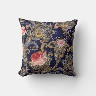 Farbenfrohe Dekorative Blumen Batik Kissen