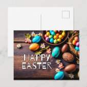 Farbenfrohe dekorative Eier Happy Oaster Postkarte (Vorne/Hinten)