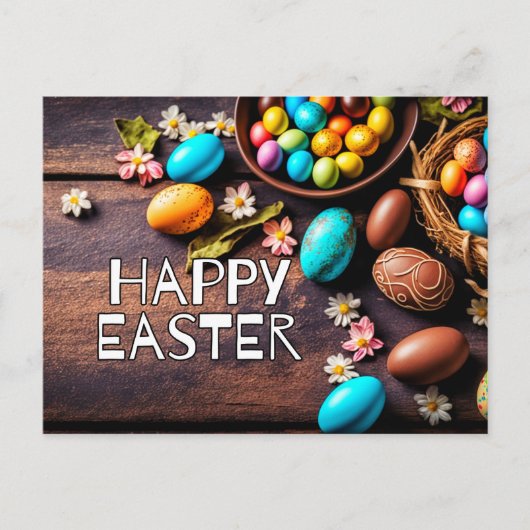 Farbenfrohe dekorative Eier Happy Oaster Postkarte (Vorderseite)