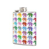 Farbenfrohe Dekorative Elefantenmuster Flachmann (Links)