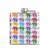 Farbenfrohe Dekorative Elefantenmuster Flachmann (Rückseite)