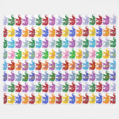 Farbenfrohe Dekorative Elefantenmuster Fleecedecke (Vorderseite (Horizontal))