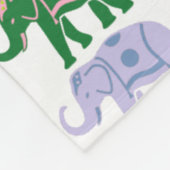 Farbenfrohe Dekorative Elefantenmuster Fleecedecke (Ecke)