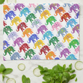 Farbenfrohe Dekorative Elefantenmuster Geschirrtuch (Gefaltet)