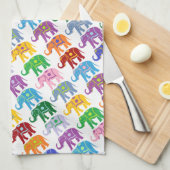 Farbenfrohe Dekorative Elefantenmuster Geschirrtuch (Viertel Falte)